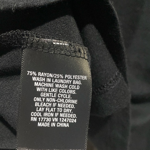 Mossimo Black Layered Blinged Neck Asymmetrical T-shirt Blouse Women's Size M !! - Picture 7 of 11